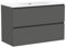 Baikal Mueble de Baño Klay. Mueble MONTADO. 2 Cajones Suspendido con Lavabo. Armario de Baño. Lavabo Ceramico. 100cm Gris Oscuro.