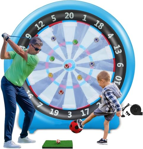 Riesige Fußball-Dartscheibe, aufblasbarer Fußball, Dartboard Bälle für Sport im Freien, aufblasbare riesige Dartscheibe, Golf-Art, Kick Darts, Chipping-Matte, Riesenbrett, Zielspiele