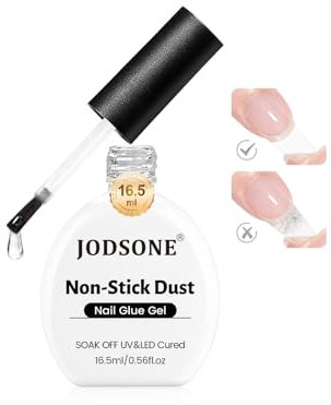 JODSONE 16,5 ml di colla senza polvere per unghie – a bassa indurimento termico, senza bolle, facile da applicare universale per unghie e unghie acriliche trasparenti di lunga durata