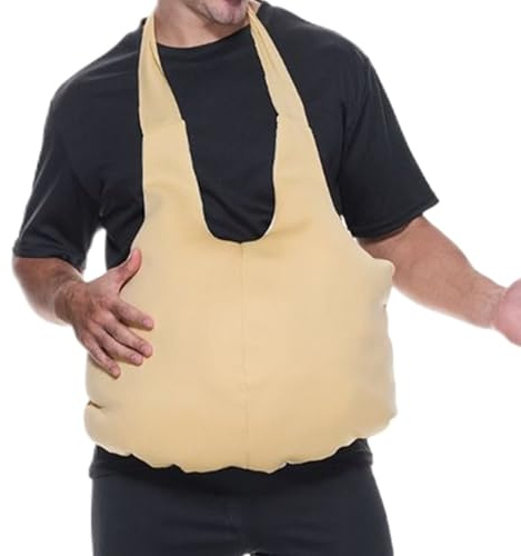 Krmoau Faux ventre | Grande taille femme âgée femme, costume de ventre enceinte pour homme, déguisement amusant pour Halloween, fête, spectacle sur scène