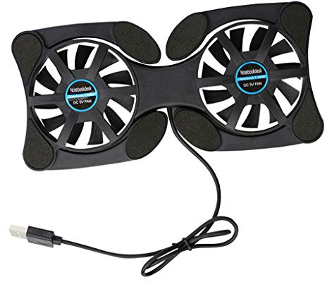 Portable Foldable Cooling Fan USB Quiet Radiator with 2 Fans Universal
