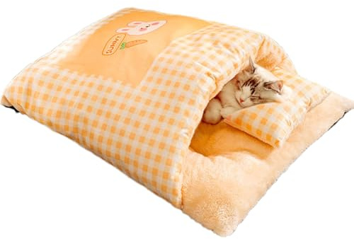 Generisch Katzen Schlafsack - Kuschelhöhle Schlafsack Mit Kissen - Kuschelhöhle Decke Matte | Für Draußen Winter Reisen Katzen Hunde Beruhigung Tier