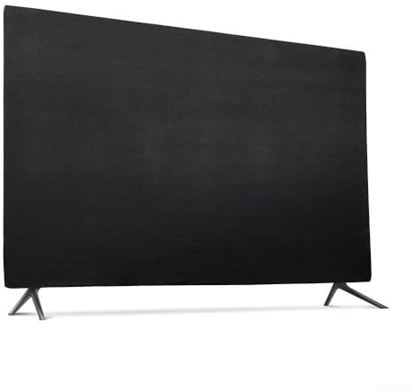 Posheliox Nylon Monitor Staub 43 49 55 Zoll Bildschirme, elastische Schutzhülle mit Schwarz Silber, wasserdichte Abschirmung TV und Computer Displays (49 Zoll schwarz)