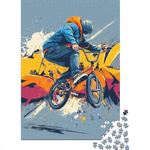 Jigsaw Puzzle 1000 Pieces Bmx_rider_action—urban_graffiti_style Jigsaw 38x26cm/1000pcs Toy for Adults And Kids Challenging Creative Educational Games DIY Cardboard