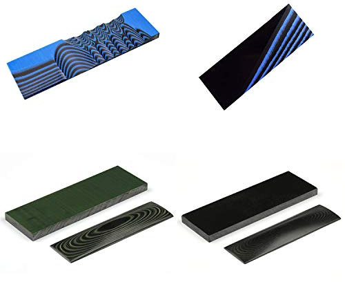 MYIW G-10 Handle Material,Knifemakers Supply Custom DIY Tool of Micarta Knife Handle Material slab,pack of 2 pieces (Blue & Black)