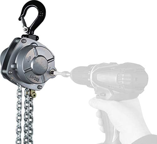 PLANETA PREMIUM PRO E Flaschenzug, Tragfähigkeit 500 kg, Hub 5 m, Antrieb durch Akkuschrauber, Industriequalität