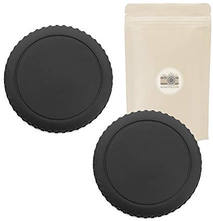 2x EOS BO - Tappo innesto corpo macchina + copriobiettivo posteriore retro per Canon EOS EF e EF-S - Compatibile con tutte le fotocamere DSLR di Canon - Adaptout marca francese