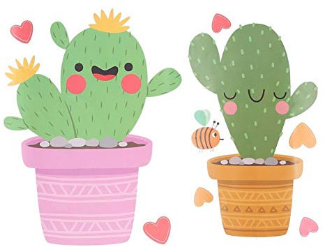 CULER Topf-Blumen-Wand-Aufkleber-Abziehbilder Pot Kultur Vinylwand-Aufkleber Fensteraufkleber Topf Cartoon-Blumen-Kaktus-Dekor