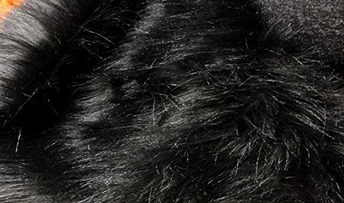 StoffBook SCHWARZ OEKO-TEX LANGHAAR FLOKATI FELL DIY REQUISITEN FOTOSHOOTING KARNEVAL, B710