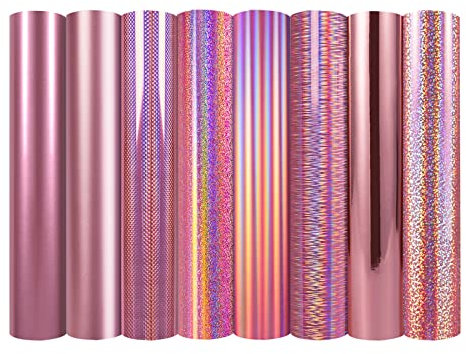 TECKWRAP Holografische selbstklebende Vinylfolien, 30,5 x 30,5 cm, 8 Blatt/Packung für Bastelschneider, Schilderplotter