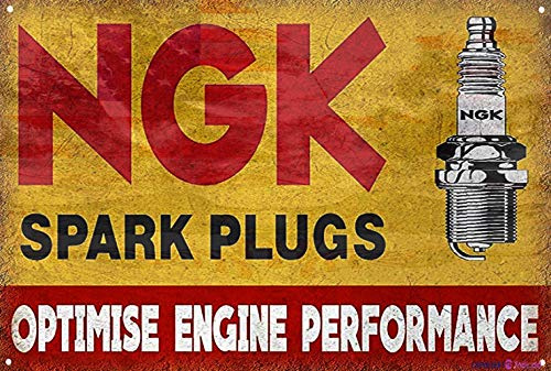 TSOSK Retro Metal Sign/Ngk Spark Plugs Sign Vintage Bus Shed Man Cave TIN Sign,Kitchen Wall Decoration Metal Tin Sign 12 X 8 INCH