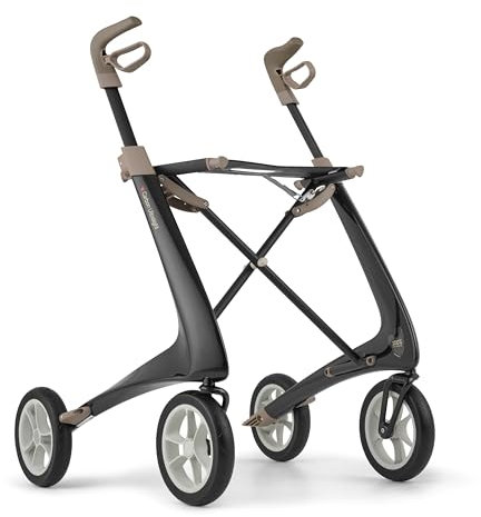 byACRE Carbon Ultralight Rollator - Welt leichtester Carbon Rollator - nur 4,8kg (Schwarz, Kompakt)