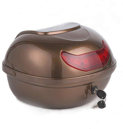 ZXCASDF Topcase Motorradkoffer Top Case Box 42 Liter, Top Case Universal, Helmkoffer Für Roller, Motorrad, Mofa Quad,Braun