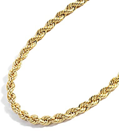 Jewelry Atelier Gold Chain Necklace Collection - 14K Solid Yellow Gold Filled Rope Chain Necklaces for Women and Men with Different Sizes (2.1mm, 2.7mm, or 3.8mm), Metal, not known