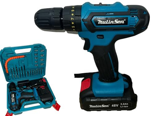 Topolenashop Trapano Avvitatore Doppia Batteria a Litio 48V 5Ah Valigia 24 Accessori