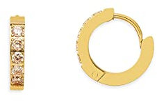 XENOX STEEL Ohrringe X2651 Damen Creolen Edelstahl Gold orange Zirkonia