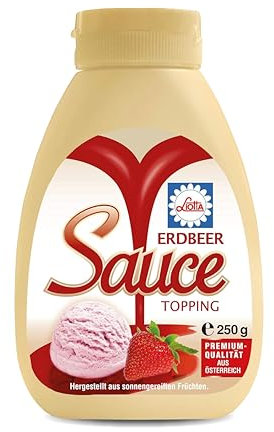 Liotta Erbeere Dessert Sauce 250g - Sirup, Topping, Fruchtsauce - Ideal als Topping für Kaffee, Eis und Desserts