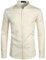 PARKLEES Herrenhemd mit Grandad-Kragen, schmale Passform, langärmelig, Knopfleiste mit Tasche, beige, M