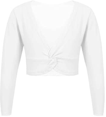 TiaoBug Kinder Mädchen Ballett Wickeljacke Bolero Praktische und Wärmende Ballettjacke Langarm Baumwolle Jäckchen Schulterjacke