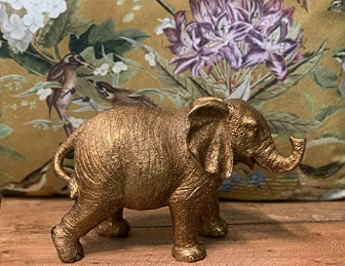 Elefant Deko Figur Gold-farbig L18 cm | Dschungel, Indien, Skulptur, Orientalisch