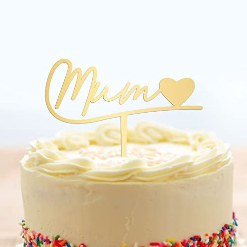 Happy Mother's Day Cake Topper Verspiegelt Gold Acryl Tortenaufsatz Beste Mama Muttertag Tortendeko Muttertag Geschenk Tortenaufsatz Deko Party Kuchen Deko für Muttertag
