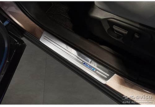 Avisa Edelstahl Einstiegsleisten passgenau | kompatibel mit Mitsubishi Eclipse Cross PHEV 2021- 'Hybrid' - 4-teilig
