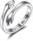 925 Sterling Silber Umarmungsringe für Frauen, I Love You Forever Love You Mutter Geschenk Schwester Geschenke Gravierte Worte Umarmung Hände Offener Ring(Always in my heart)