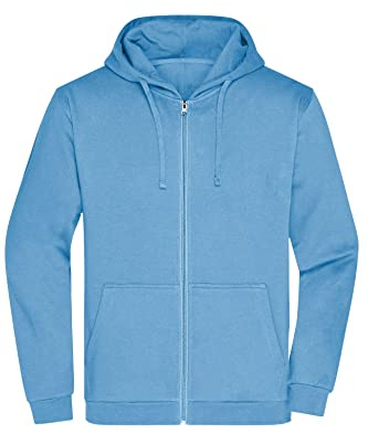 James & Nicholson Herren Basic Kapuzen-Sweatjacke - Klassische Sweatjacke mit Kapuze und Kordelzug