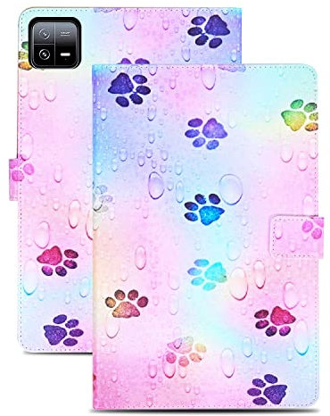 Rostsant Hülle für Xiaomi Pad 6/Pad 6 Pro 2023 11 Zoll PU Leder Hülle Magnetischer Ständer Xiaomi Pad 6/Pad 6 Pro 2023 Wallet Tablet Schutzhülle für Xiaomi Pad 6/Pad 6 Pro 11 Zoll - Fußabdruck