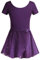 Arshiner Ballettkleidung Set Mädchen Tanzkleid Ballettkleid Ballettanzug Tanzbekleidung Balletttrikot mit Rock Tütü Violett 150/8-9 Jahre