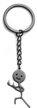Amaxer Porte-clés Smiley en acier inoxydable avec pendentif en forme de doigt d'honneur (Style3-Noir)