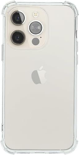 QUITECO Cover Trasparente per iPhone 15 PRO, Custodia Resistente in TPU, Anti Urto con Angoli Rinforzati, Protezione Bordi e Antigraffio