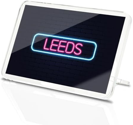 Classic Rectangle Magnet with Stand - Neon Sign Design Leeds City England - Fridge Locker Office Whiteboard Toolbox #350251