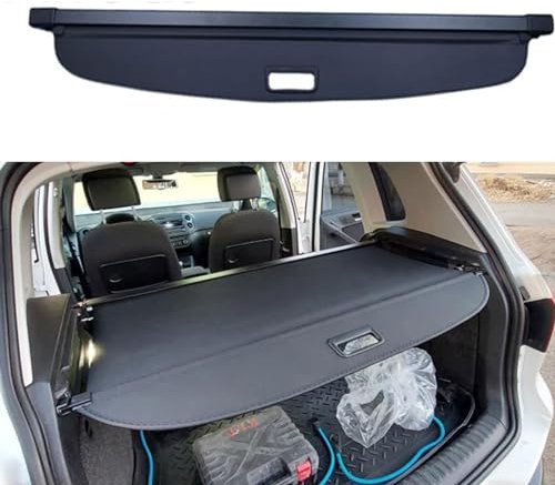 WUURAA Kofferraum Schutz Abdeckung Cargo Cover für VW Tiguan 2010 2011 2012 2013 2014 2015 2016 2017 2018, Einziehbar Kofferraumabdeckung Hutablage Zum Schutz der PrivatsphäRe Cargo Cover