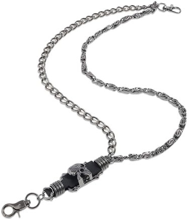 Hose Kette, Punk Hosenkette schwarz Gothic Kette Doppelschicht Jeans Brieftasche Kette Mode Hip Hop Gürtel Kette für Männer Frauen