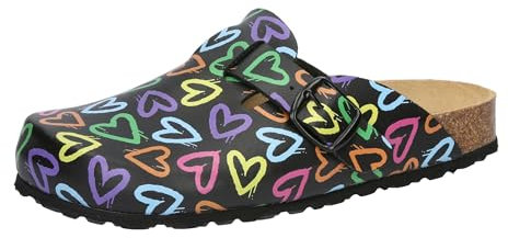 Lico Bioline Clog Print, Zoccoli, Donna, Nero, 39 EU