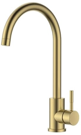 Reginox Taravo BG Single Lever Swan Neck Brushed Gold Kitchen Mixer Tap