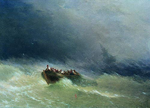 Toperfect 8 Ölgemälde, Schiffbruch, 1880, Sturmwellen, Meereslandschaft, Ivan Aivazovsky, Kunstdekor auf Leinwand, Berühmte Werke 01, €50-2000, handgemalt von Lehrern der Kunstakademien