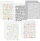 ONEBO 30 Blätter Nummern Alphabet Aufkleber,Selbstklebende Zahlen und Buchstaben Sticker,für Scrapbooking, DIY-Grußkarten, Dekoration, Markierung(5 Stile)