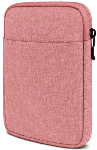 moex eBook Hülle für Amazon Kindle Paperwhite 4 Tasche mit Reißverschluss und Fach für Zubehör, Stoff E-Reader Sleeve weich Gepolstert, Schutzhülle Minimalistisch Dash Case, Rosa
