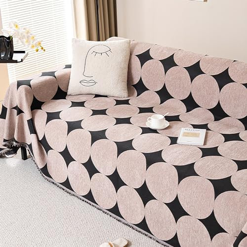 KCCRHIN Modern Style Sofa Kuscheldecke 1 2 3 4 Sitzer Weiche Chenille Mehrzweck Sofa Überzug Big Sofa Decke XXL Tagesdecke Bettüberwurf Überwurf Für Bett Vier Jahreszeiten,Rosa,180 * 230CM