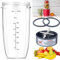 Mixer Ersatzteile für Nutribullet, 32 OZ Becher für Nutribullet mit Klinge Ersatz und 2 x Gummidichtungen, Mixer Ersatzteile Kompatibel mit NutriBullet Entsafter 600W/900W