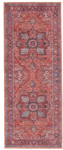 RugVista Georgia Oriental Teppich - Rot/Blau Teppich 80x200 Orientteppich, Läufer