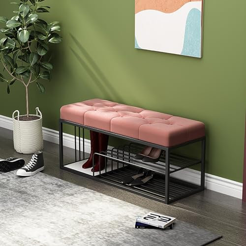 Schuhbank mit Kissen, Aufbewahrungsbänke für Schlafzimmer, Eckbank mit Schuhregal, leicht, atmungsaktiv, platzsparendes Design