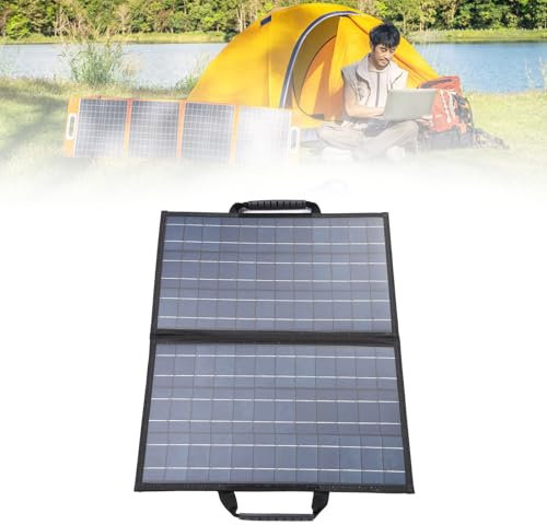 Panneau Solaire Pliable 80 W, Chargeur de Panneau Solaire pour Téléphone Extérieur, Panneau Solaire USB Portable avec 2 Ports USB 1 Type C 1 DC, Clip de Batterie, Kit de Panneau