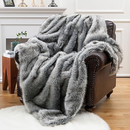 TEHWDAIYOU Flauschig weiche Kuscheldecke Felldecke Tagesdecke Felloptik Webpelzdecke Überwurfdecke Fellimitat Gemütlich Weich Flauschig Dick Elegant,für Sofa und Bett
