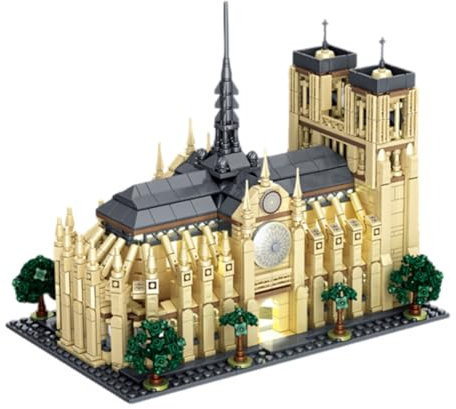Games Notre Dame Kathedrale Baustein Set, Weltberühmte Wahrzeichen Sammlungsset, Notre Dame de Paris Klemmbausteine MOC Modell, Gift for Adults and Children, 1757 Stück