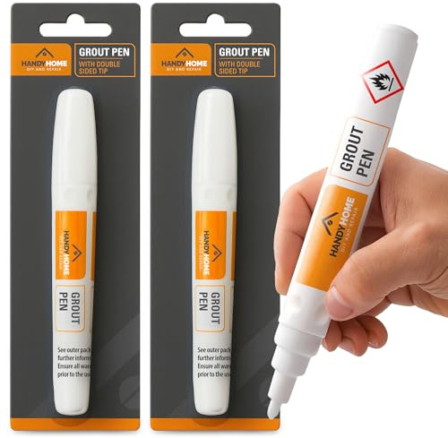SOL 2pk Grout Pen – Tile Marker for Refreshing Grout Lines – Easy to Use Reviver for Bathroom, Kitchen, Wall and Floor Tiles – Quick Drying Coverage for a Clean and Neat Finish