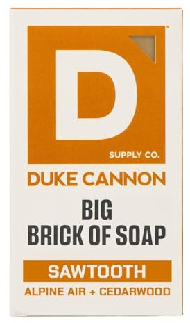 Duke Cannon Supply Co. Extra Large Bar Soap - Men's Natural Bar Soap with Masculine Scents - Made in the USA with Domestic & Globally Sourced Materials - All Skin Types - Big Brick - Sawtooth,10 oz