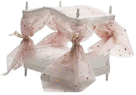 VICASKY 1:12 Scale Mini Dollhouse Bed Boys and Girls' Handmade Decor Safe and Realistic Miniature Furniture